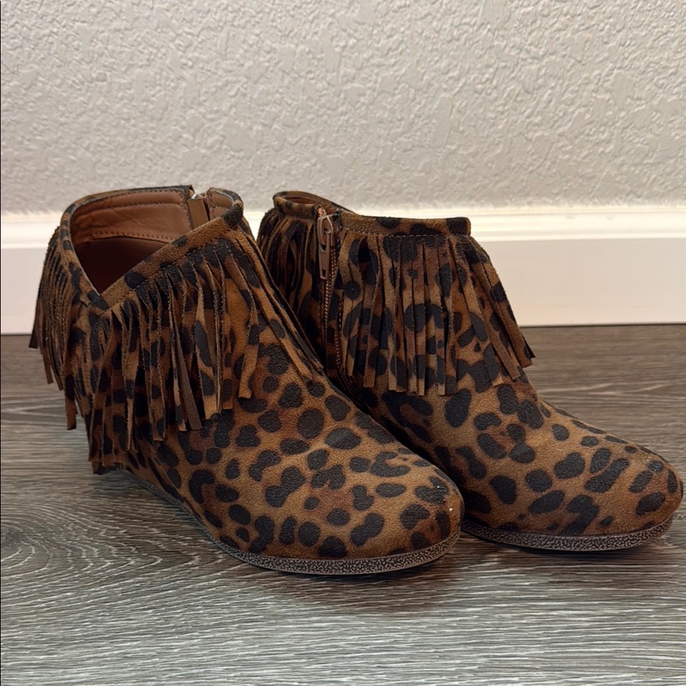 Cheetah Fringe Booties